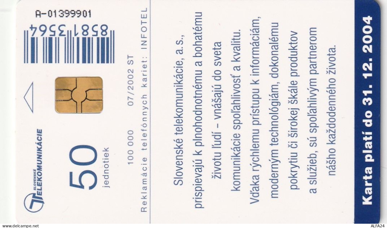 PHONE CARD SLOVACCHIA  (CV1222 - Slovaquie