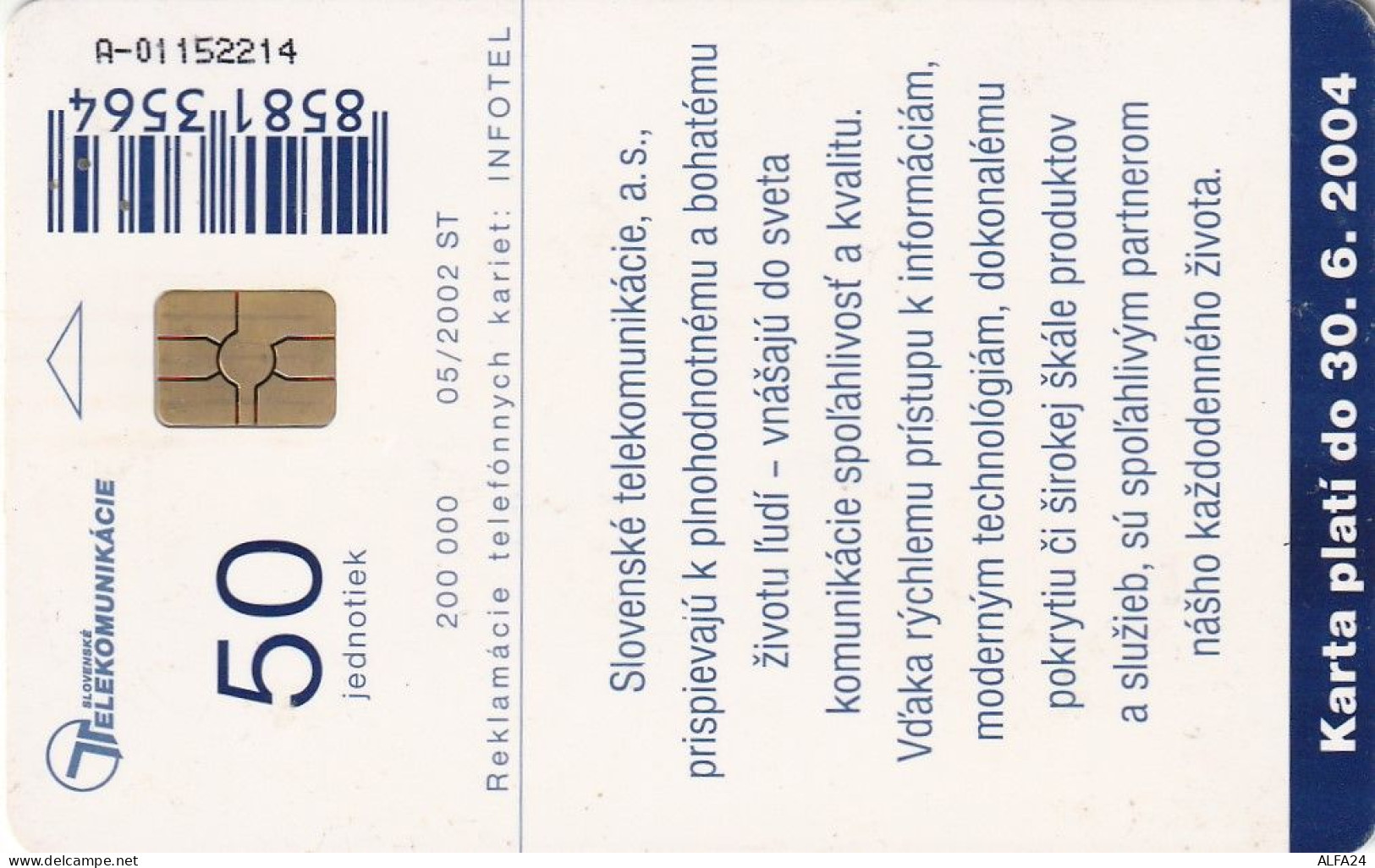 PHONE CARD SLOVACCHIA  (CV1219 - Slovaquie