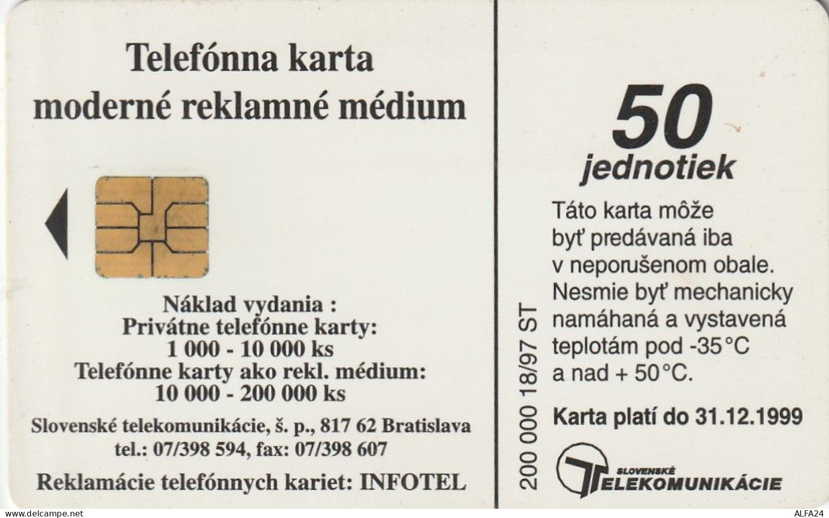 PHONE CARD SLOVACCHIA  (CV1175 - Slovaquie