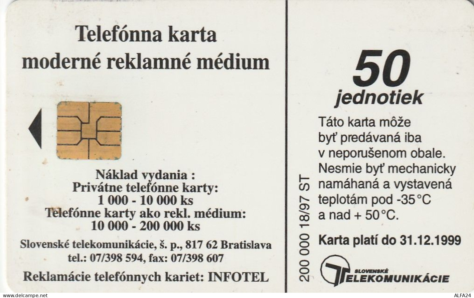 PHONE CARD SLOVACCHIA  (CV1173 - Slowakei