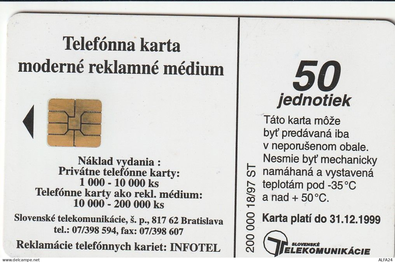 PHONE CARD SLOVACCHIA  (CV1161 - Slowakei