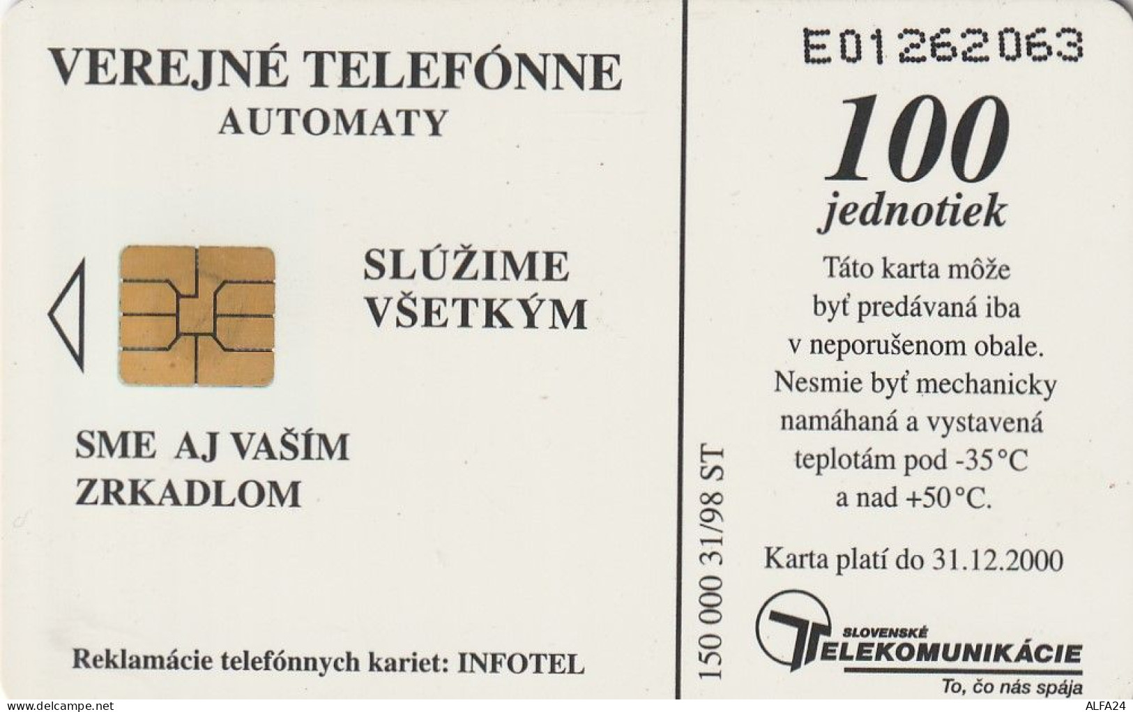 PHONE CARD SLOVACCHIA  (CV1157 - Slovaquie