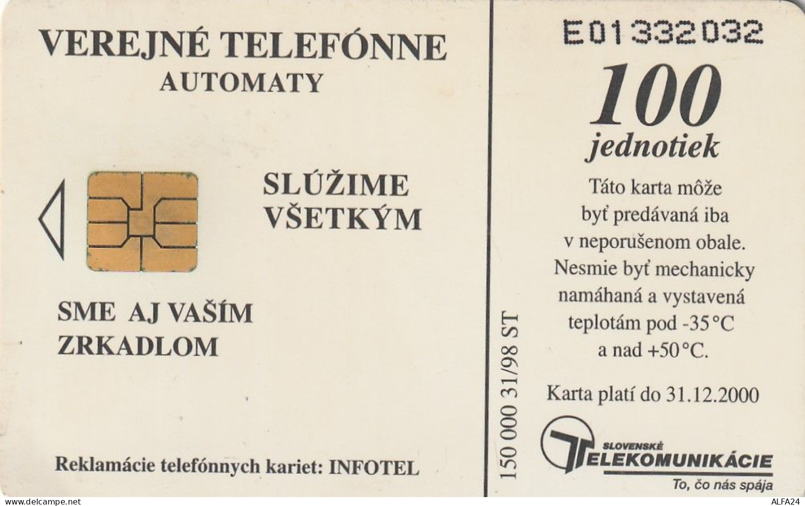 PHONE CARD SLOVACCHIA  (CV1156 - Slovaquie