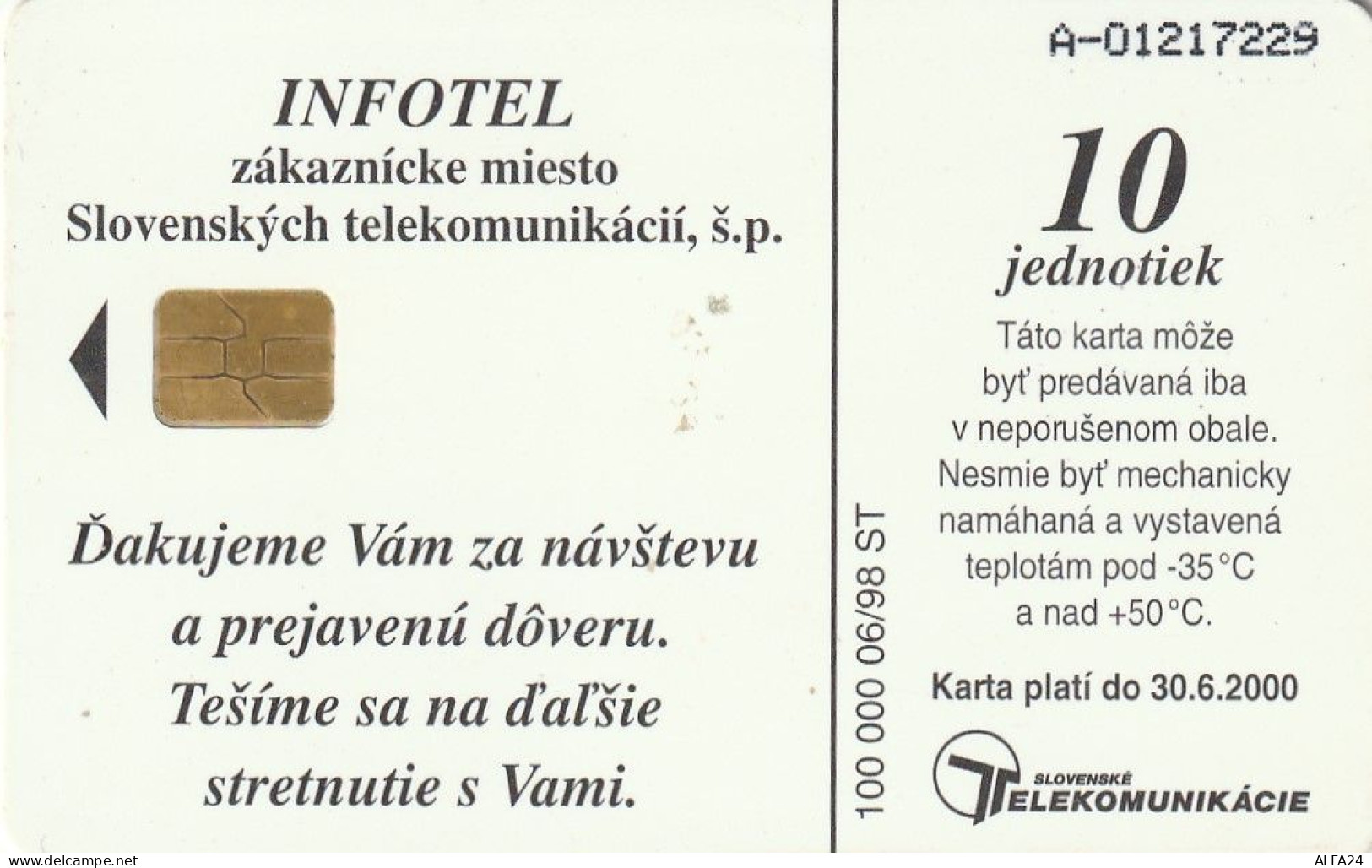 PHONE CARD SLOVACCHIA  (CV1144 - Slowakei