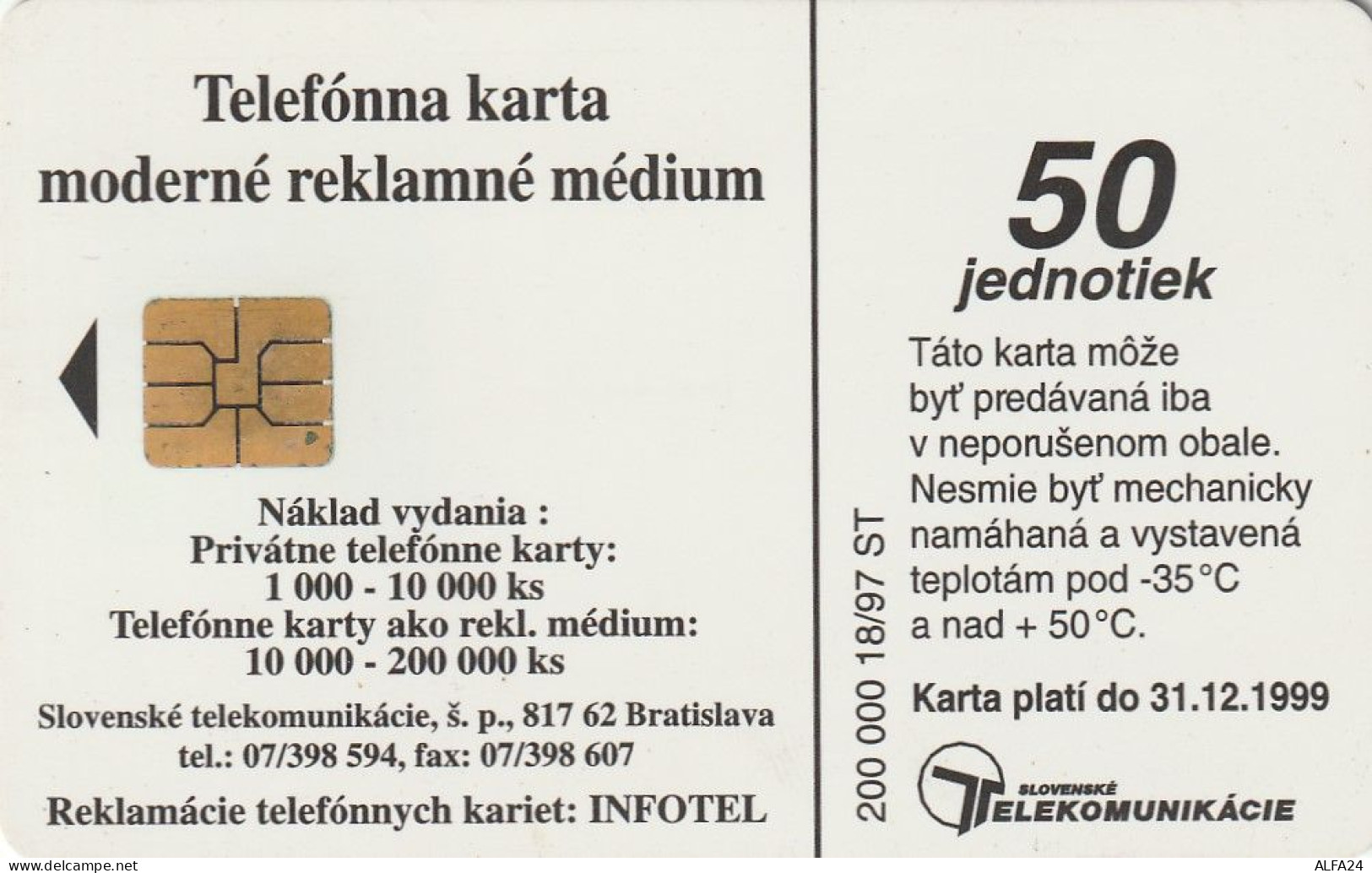 PHONE CARD SLOVACCHIA  (CV1176 - Slovaquie