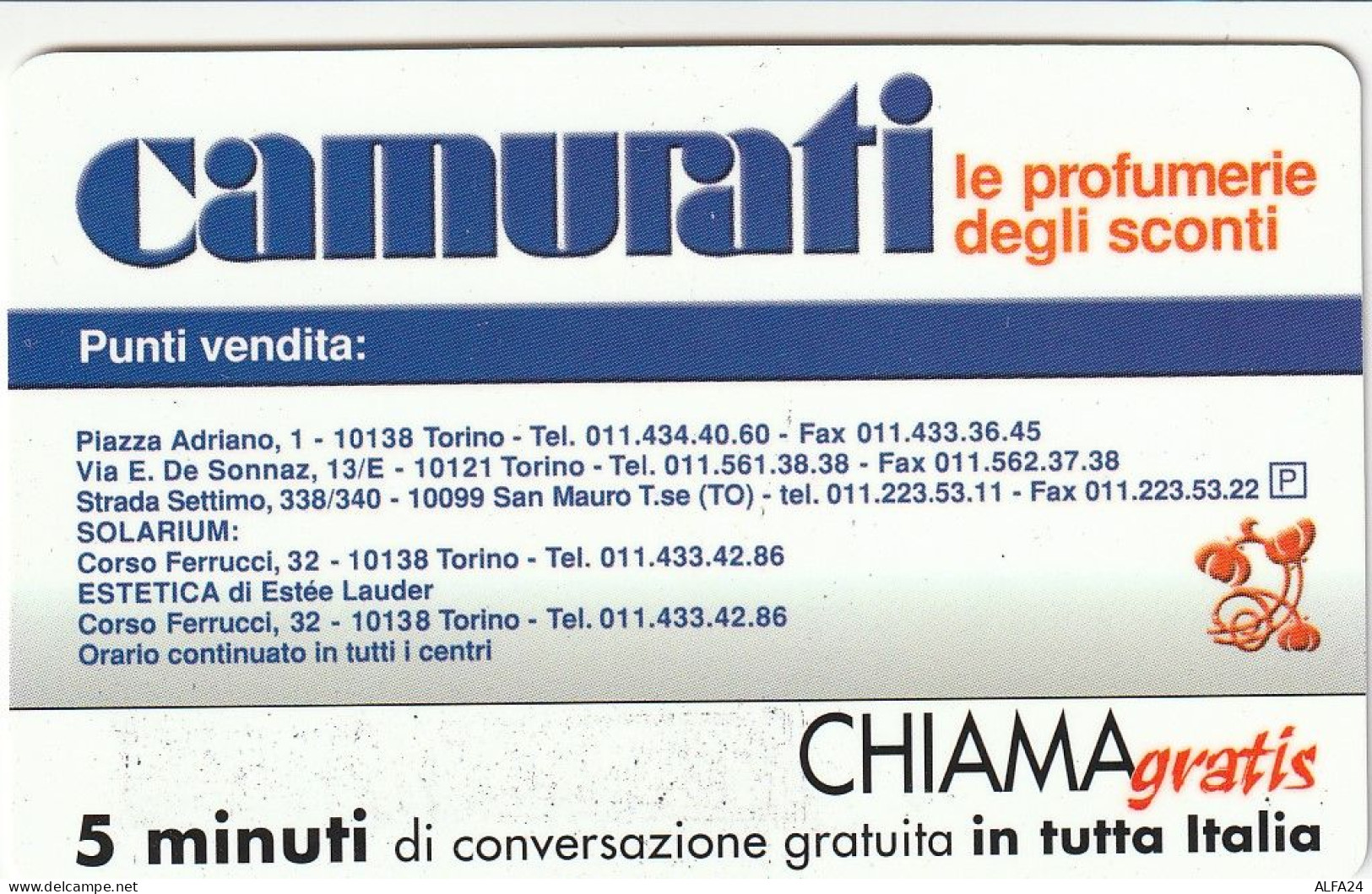 CHIAMAGRATIS MASTER/PROTOTIPO 203 CAMURATI  (CV1922 - Private-Omaggi
