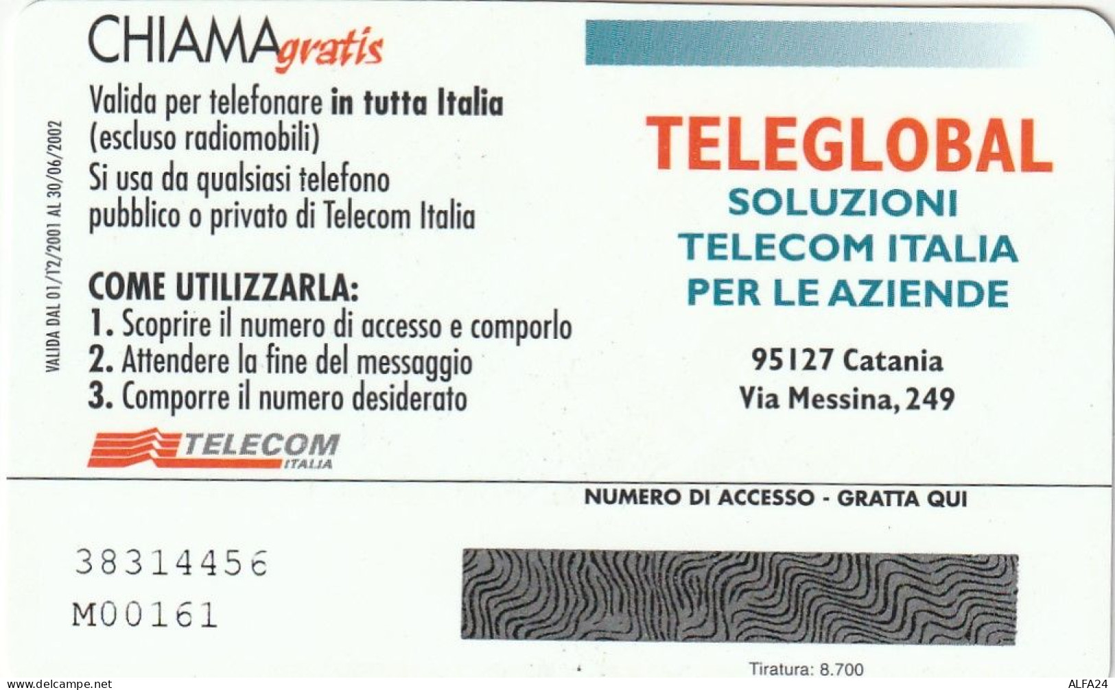 CHIAMAGRATIS MASTER/PROTOTIPO 207 TELEGLOBAL  (CV1828 - Private-Omaggi