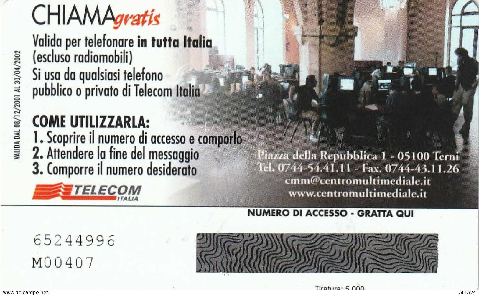 CHIAMAGRATIS MASTER/PROTOTIPO 227 CENTRO MULTIMEDIALE  (CV1775 - Privadas - Homenaje