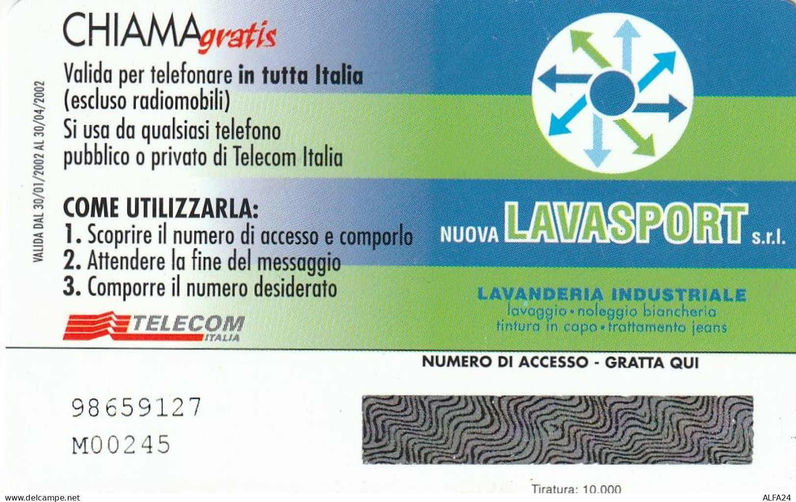 CHIAMAGRATIS MASTER/PROTOTIPO 277 LAVASPORT  (CV1738 - Private-Omaggi