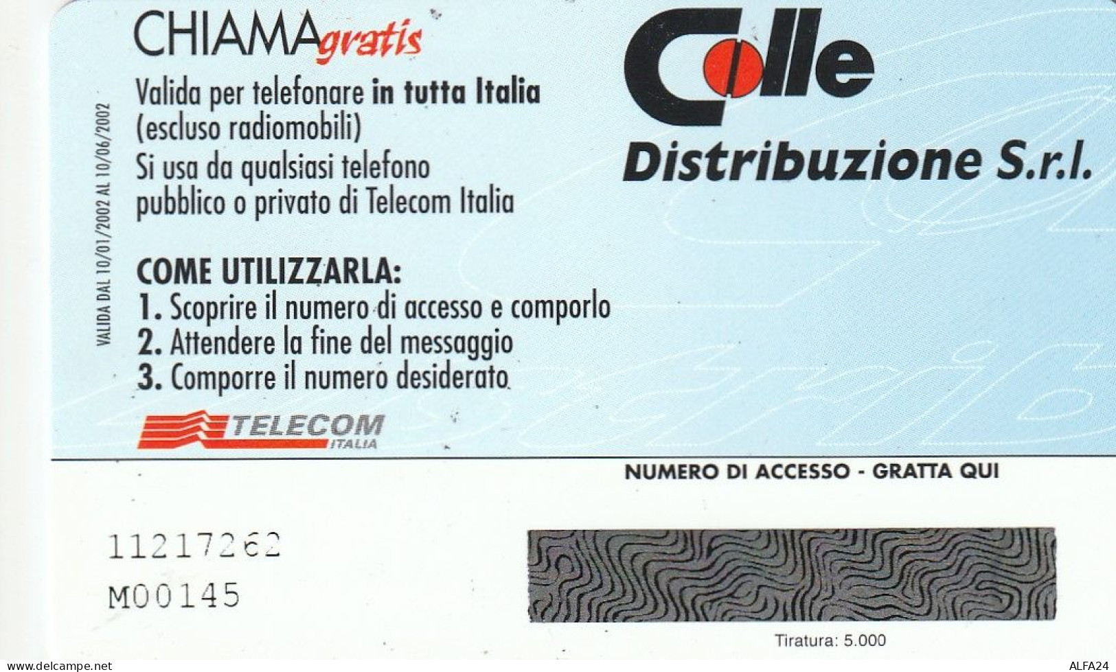 CHIAMAGRATIS MASTER/PROTOTIPO 249 COLLE  (CV1737 - Private-Omaggi