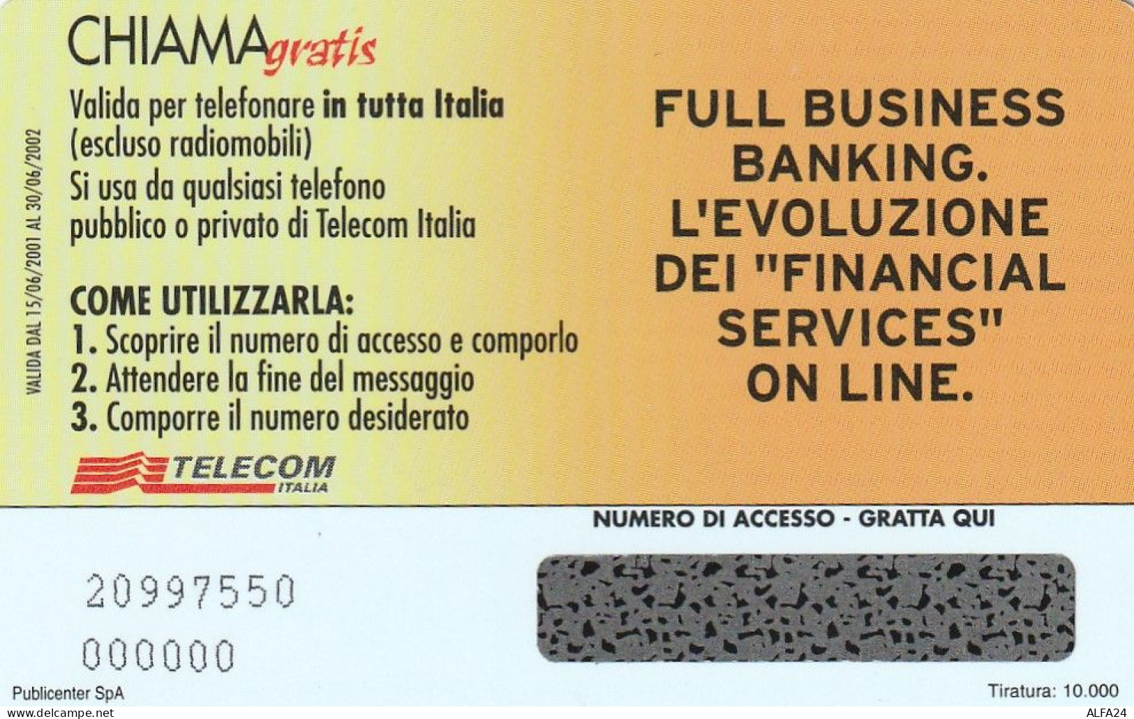 CHIAMAGRATIS MASTER/PROTOTIPO 131 FULL BUSINESS BANKING  (CV1720 - Private-Omaggi