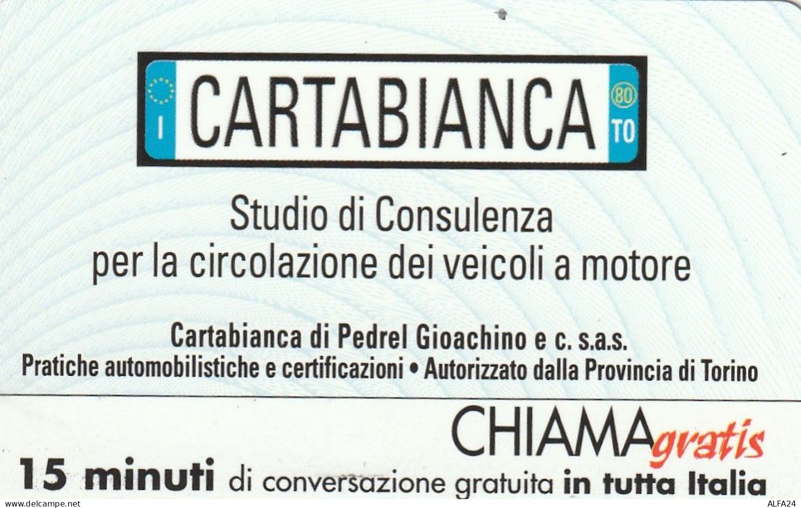 CHIAMAGRATIS MASTER/PROTOTIPO 543 CARTABIANCA  (CV1709 - Private-Omaggi