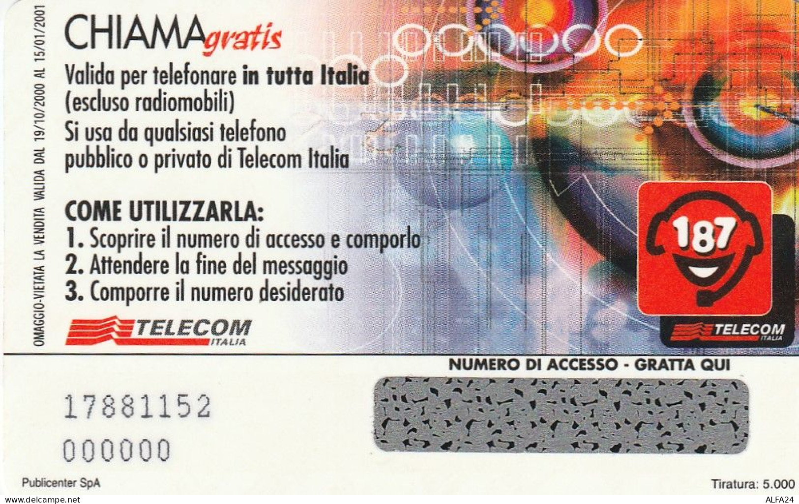 CHIAMAGRATIS MASTER/PROTOTIPO 38 SMAU 2000  (CV1664 - Private-Omaggi