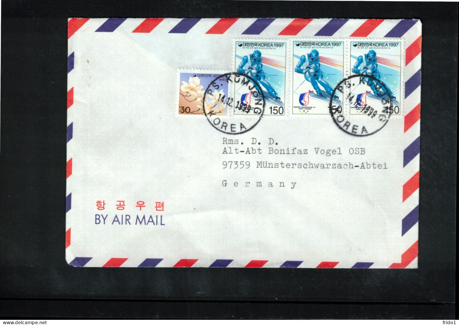 South Korea 1999 Skiing Interesting Airmail Letter - Corée Du Sud