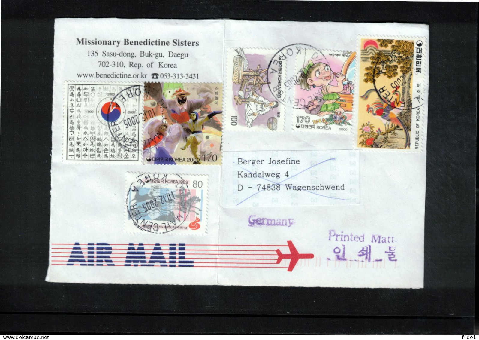 South Korea 2005 Interesting Airmail Letter - Only Front Part Of The Letter - Corée Du Sud