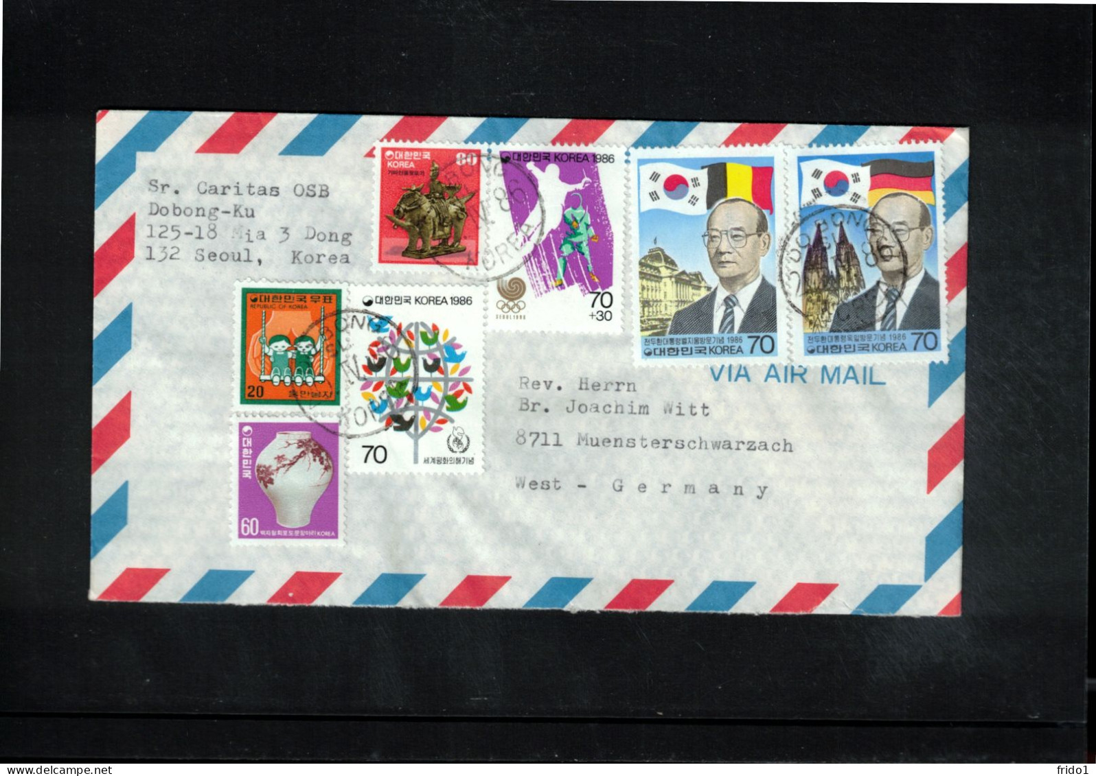 South Korea 1986 Interesting Airmail Letter - Corée Du Sud