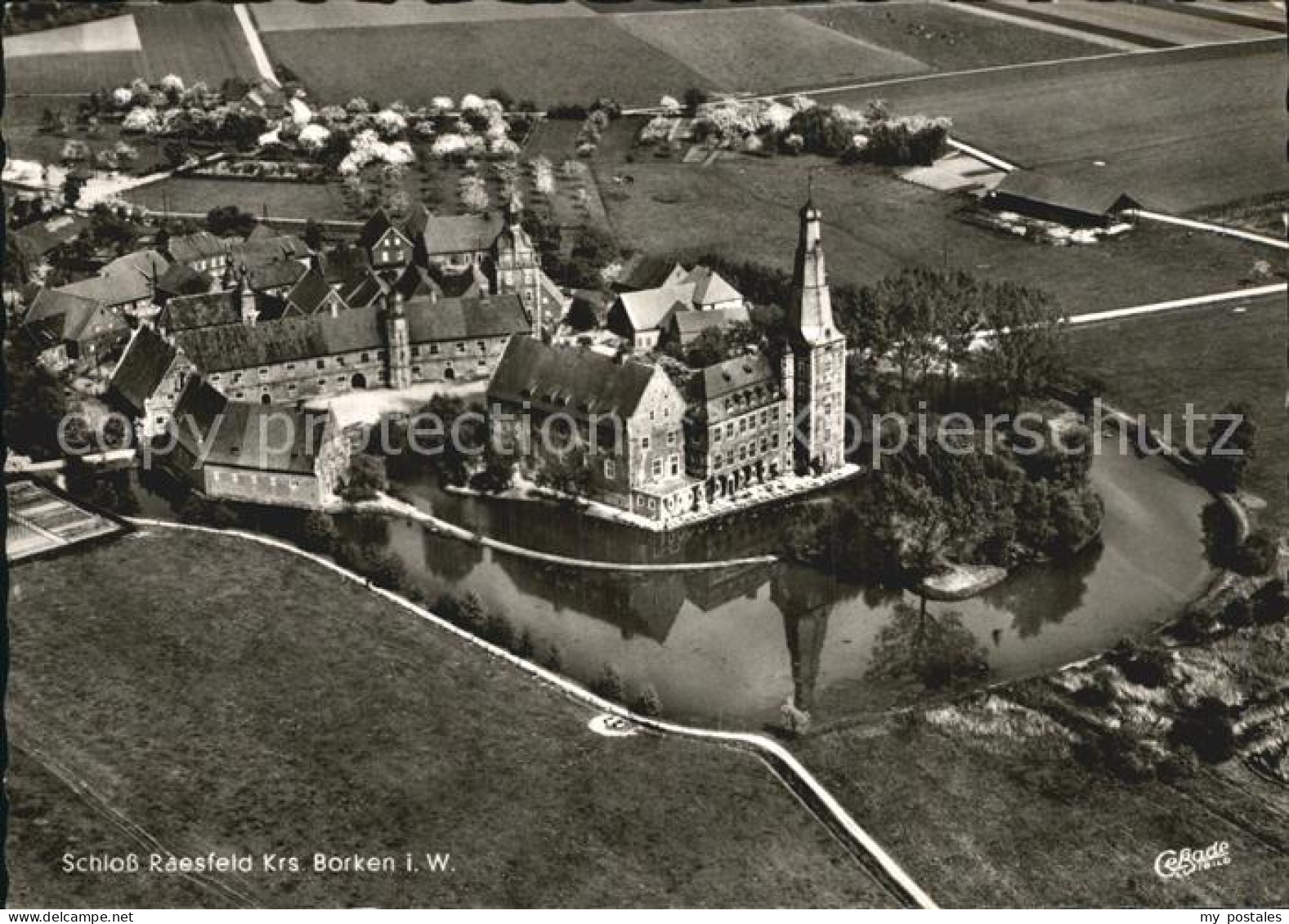 42595968 Borken Westfalen Schloss Raesfed Gaststaette Luftaufnahme Borken - Borken