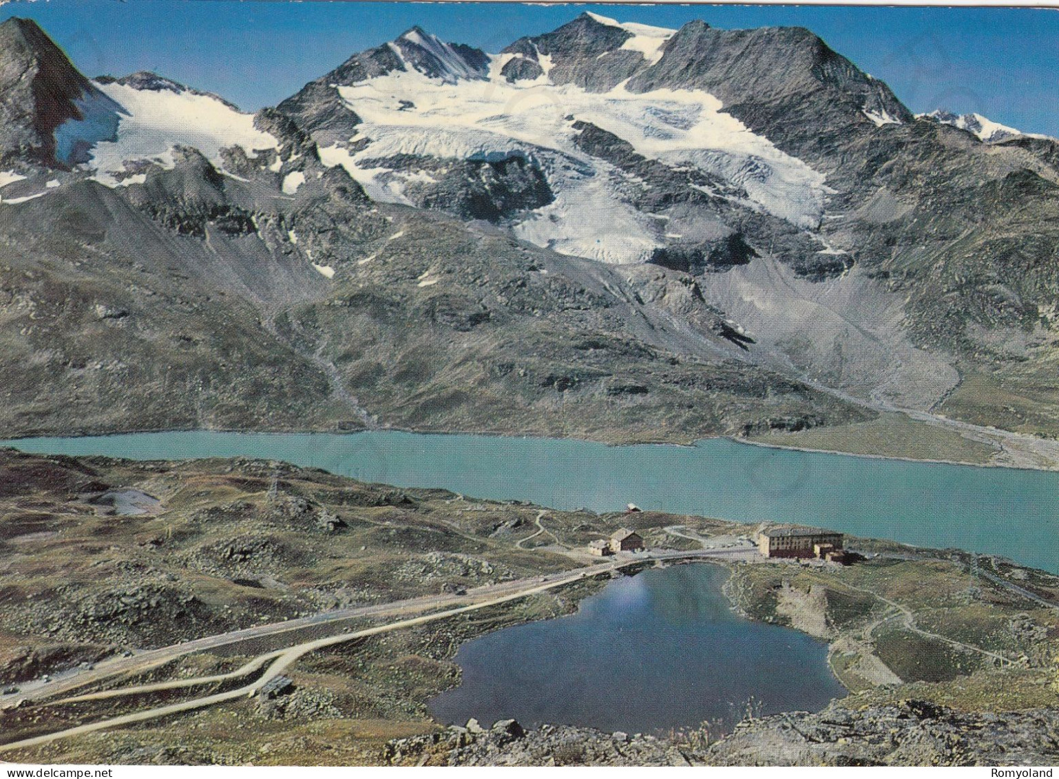 CARTOLINA  OSPIZIO BERNINA,GRIGIONI,SVIZZERA-LAGO DELLA CROCETTA E LAGO BIANCO-VIAGGIANTA 1964 - Falera