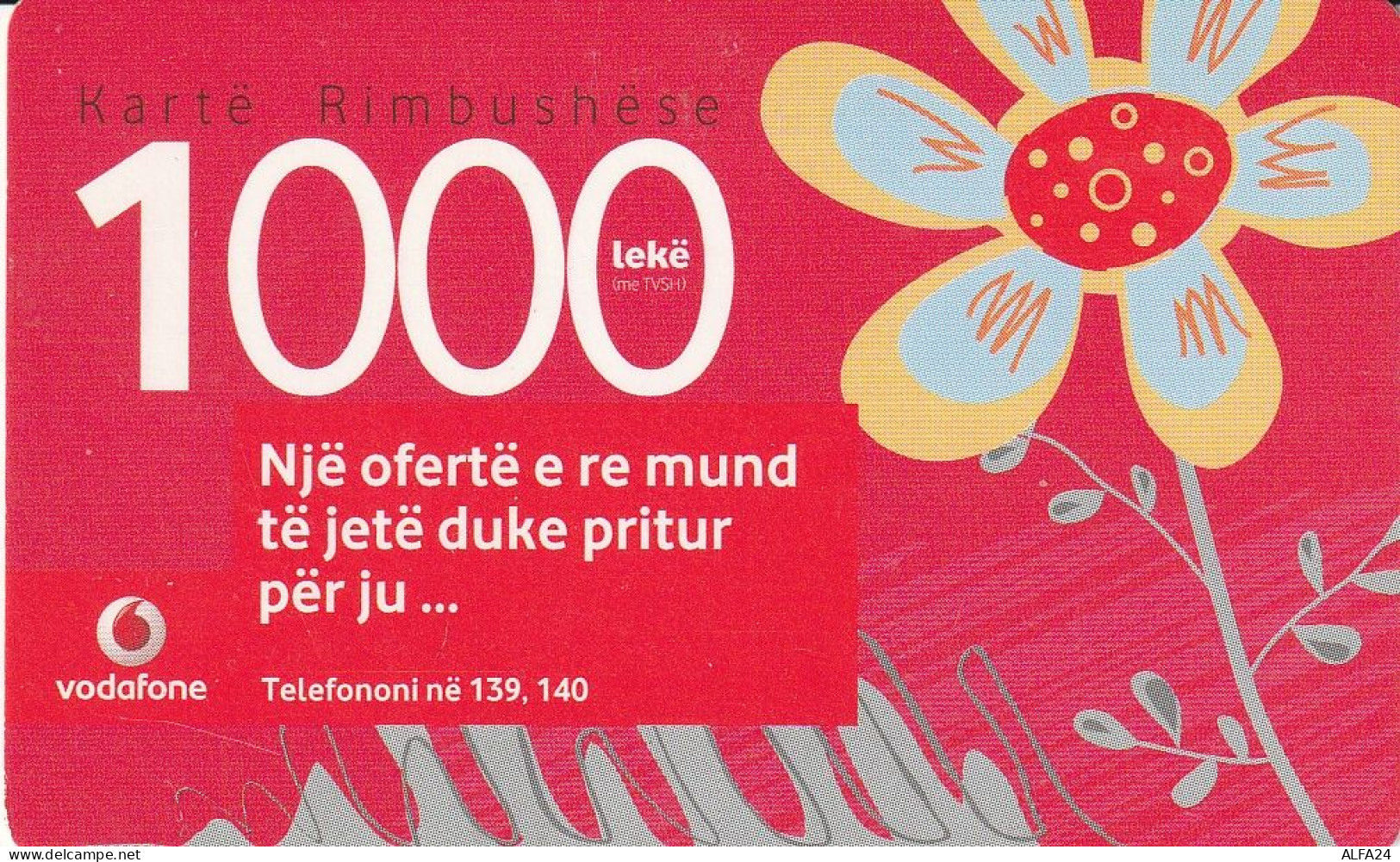 PREPAID PHONE CARD ALBANIA VODAFONE (CV4250 - Albania