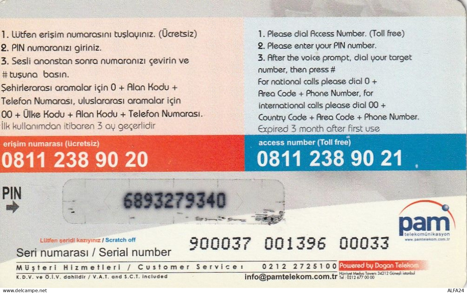 PREPAID PHONE CARD TURCHIA  (CV4184 - Turchia