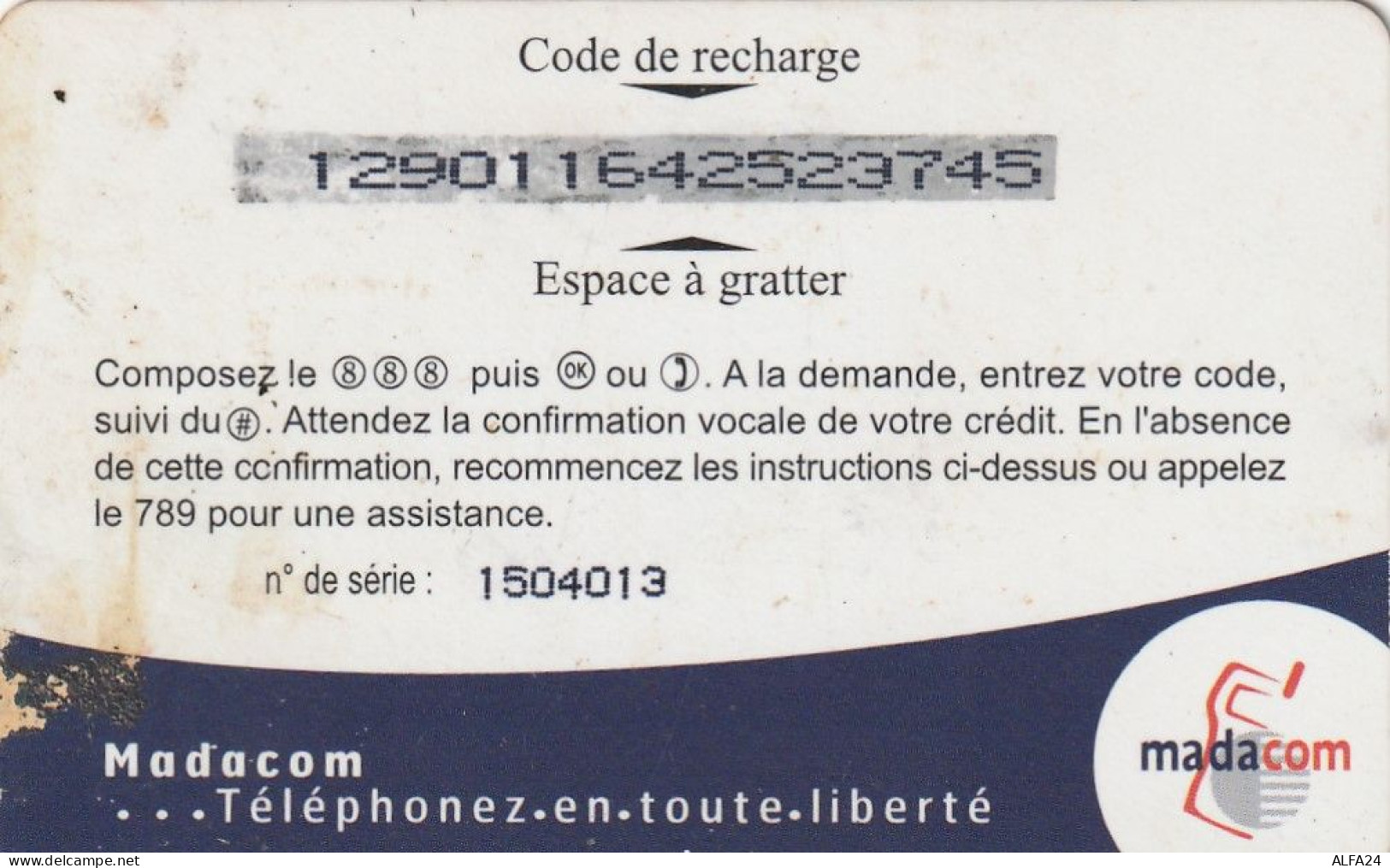 PREPAID PHONE CARD MADAGASCAR  (CV4144 - Madagaskar