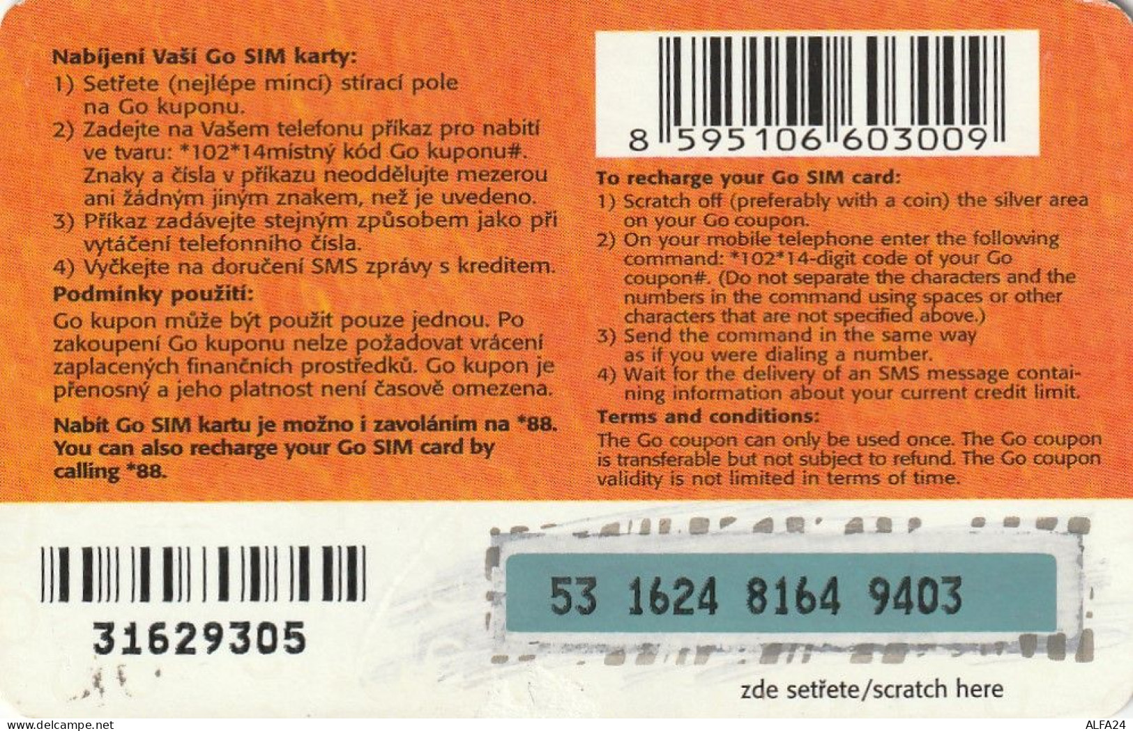 PREPAID PHONE CARD BELGIO  (CV2984 - GSM-Kaarten, Herlaadbaar & Voorafbetaald
