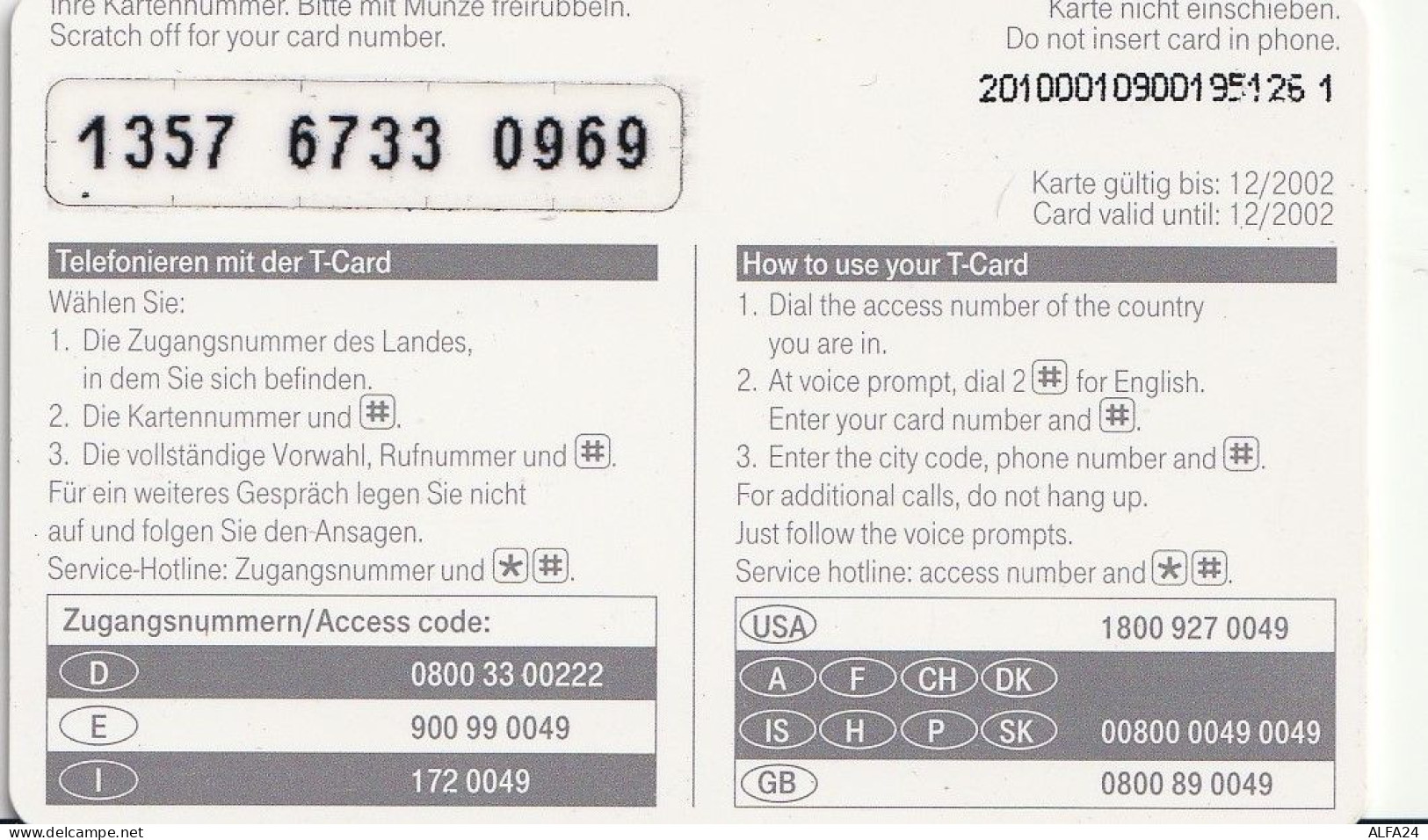 PREPAID PHONE CARD GERMANIA  (CV4706 - [2] Mobile Phones, Refills And Prepaid Cards