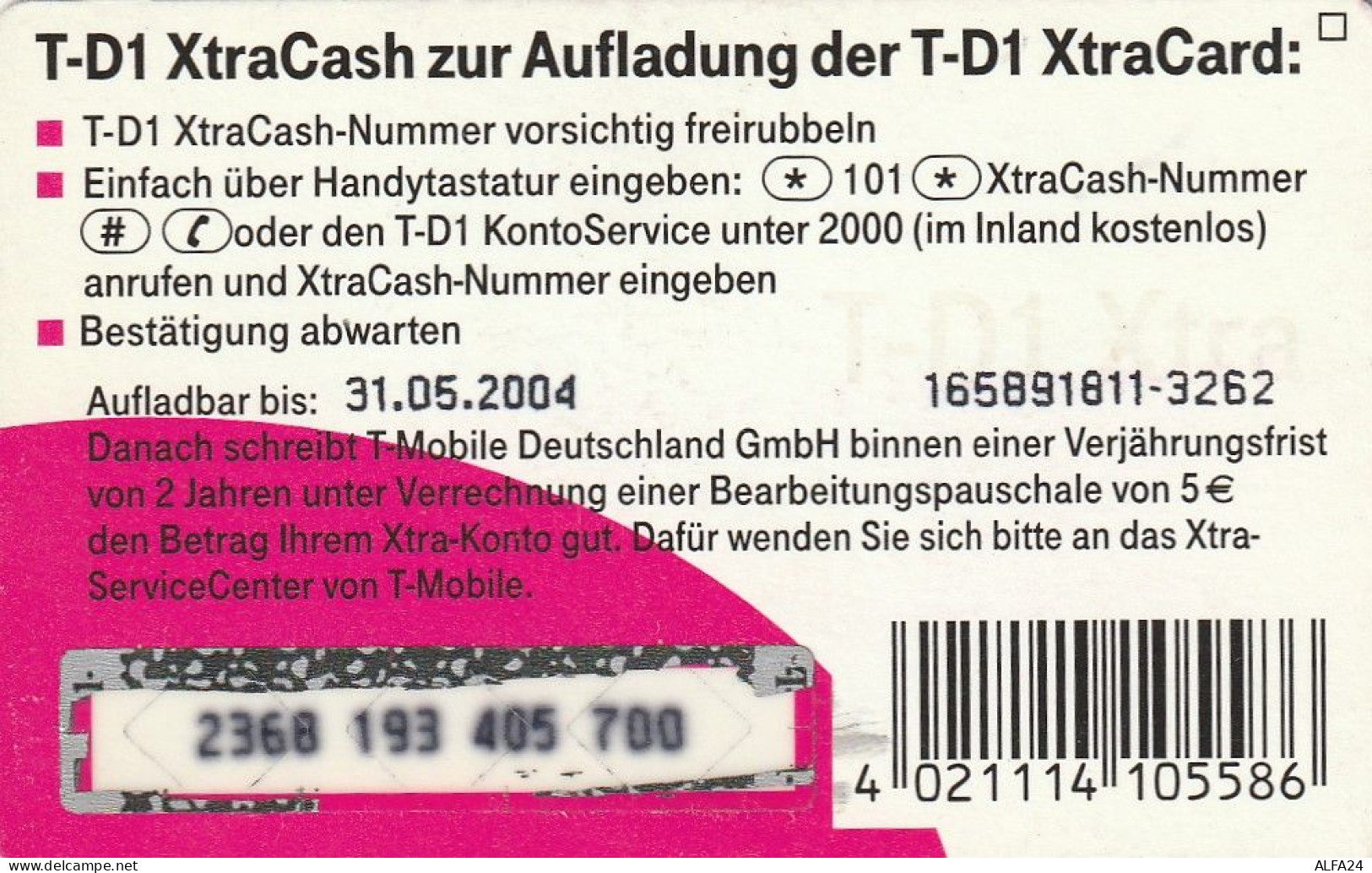 PREPAID PHONE CARD GERMANIA  (CV4704 - [2] Mobile Phones, Refills And Prepaid Cards