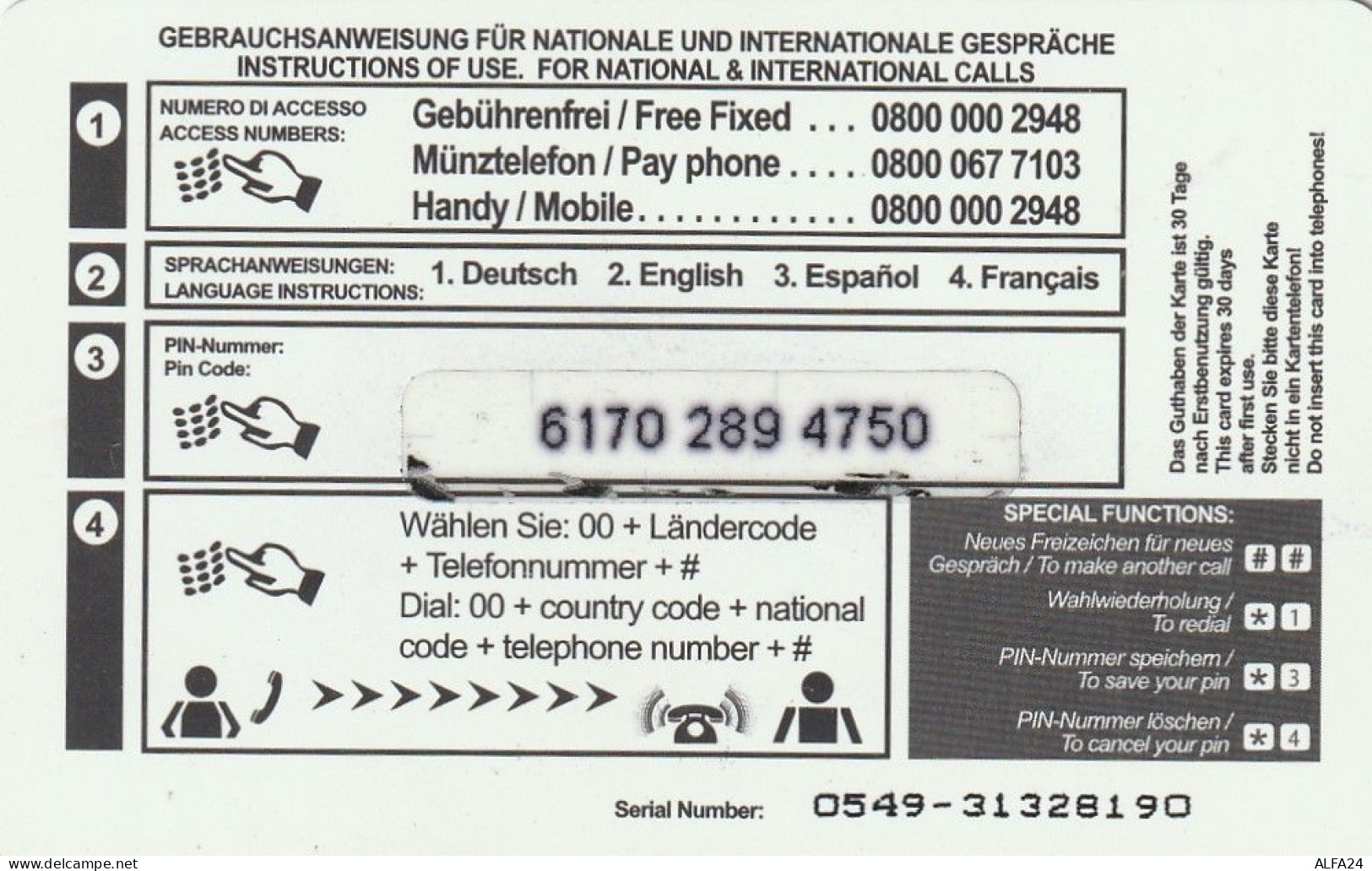 PREPAID PHONE CARD GERMANIA  (CV4688 - [2] Prepaid