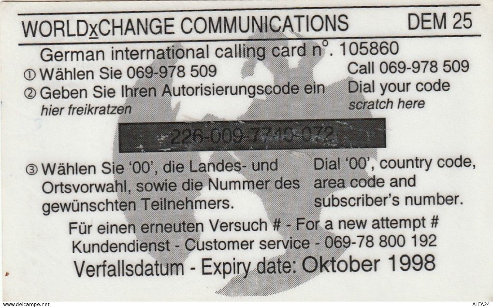 PREPAID PHONE CARD GERMANIA  (CV4676 - [2] Mobile Phones, Refills And Prepaid Cards