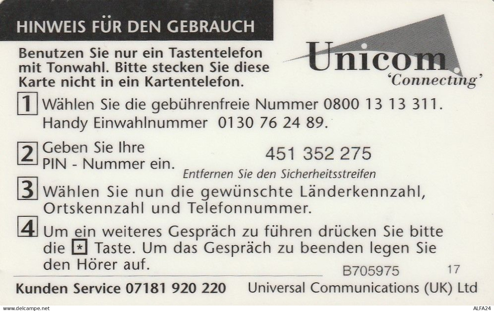 PREPAID PHONE CARD GERMANIA  (CV4678 - Cellulari, Carte Prepagate E Ricariche