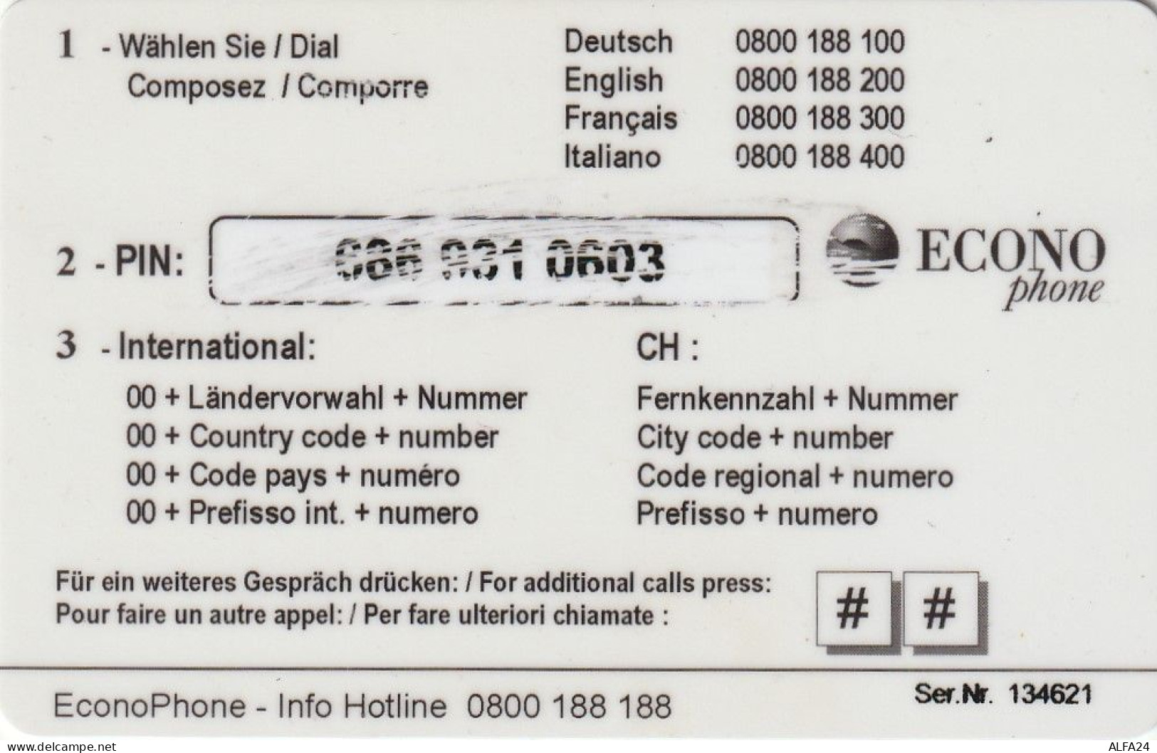 PREPAID PHONE CARD GERMANIA  (CV4670 - [2] Mobile Phones, Refills And Prepaid Cards