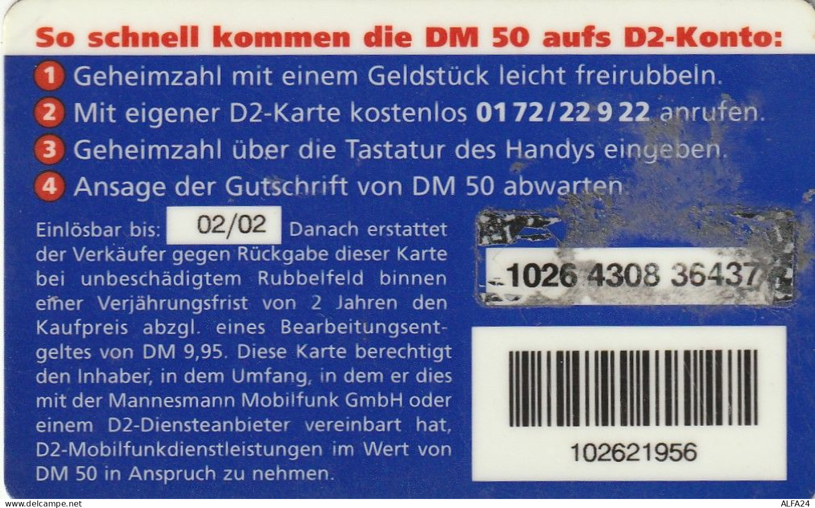 PREPAID PHONE CARD GERMANIA  (CV4668 - GSM, Voorafbetaald & Herlaadbare Kaarten