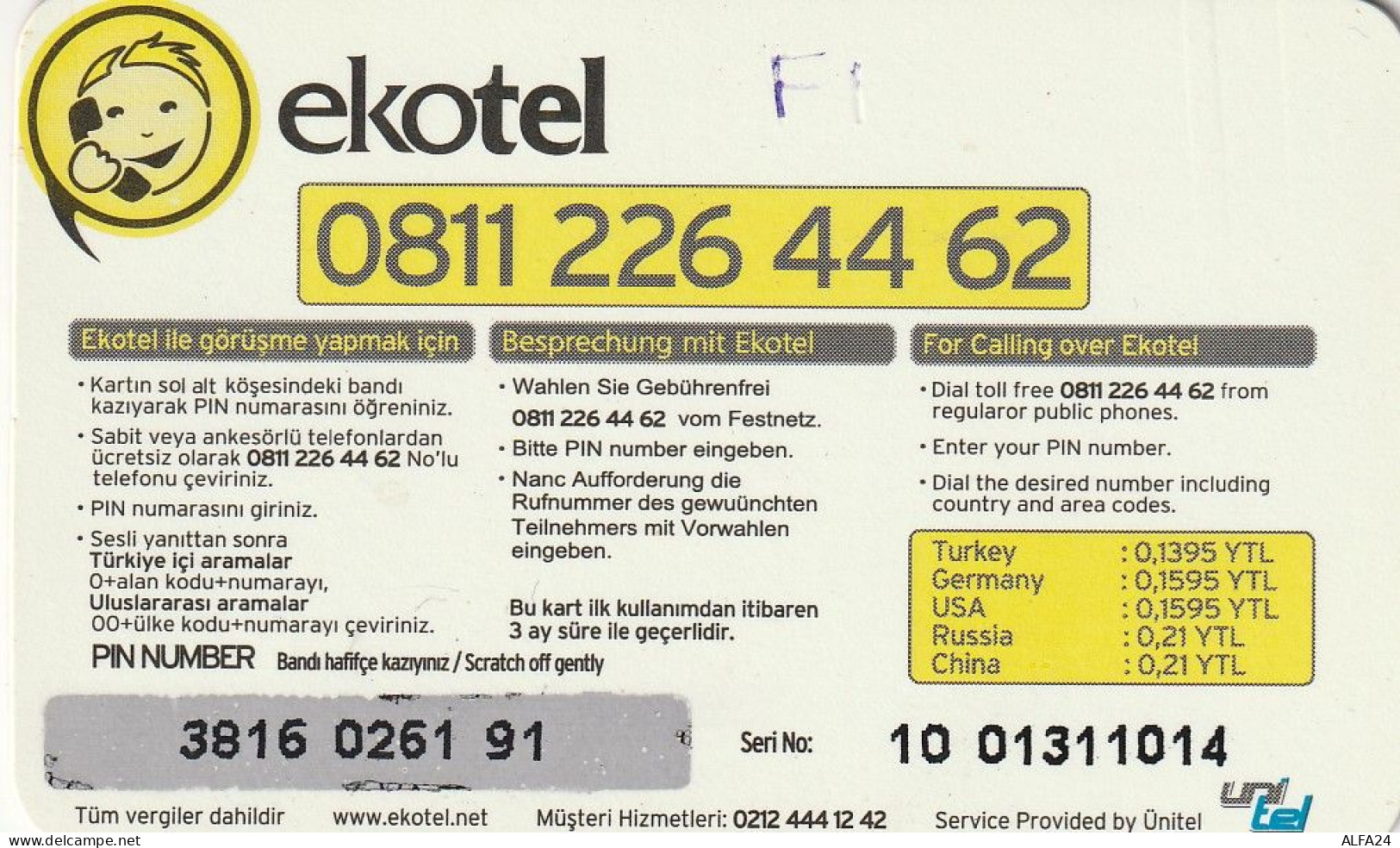 PREPAID PHONE CARD TURCHIA  (CV4666 - Turquia