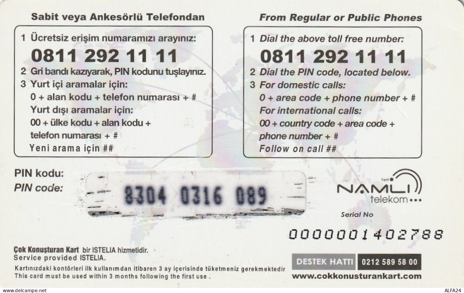 PREPAID PHONE CARD TURCHIA  (CV4664 - Turkije