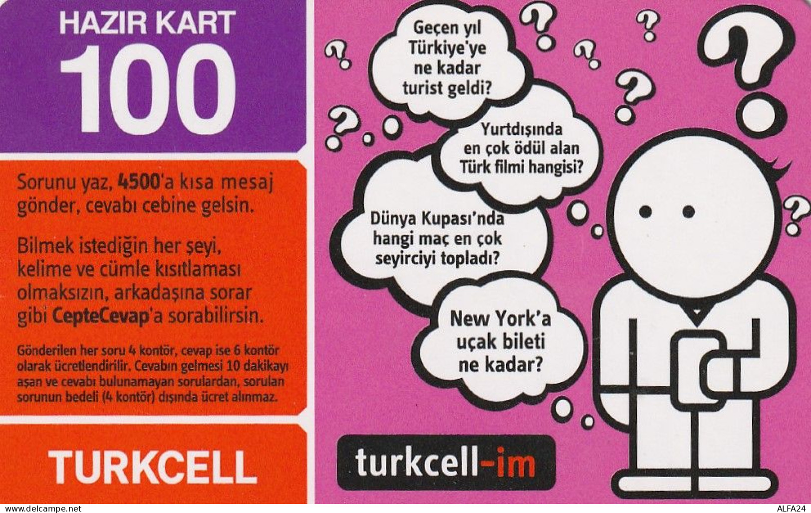 PREPAID PHONE CARD TURCHIA  (CV4654 - Turchia