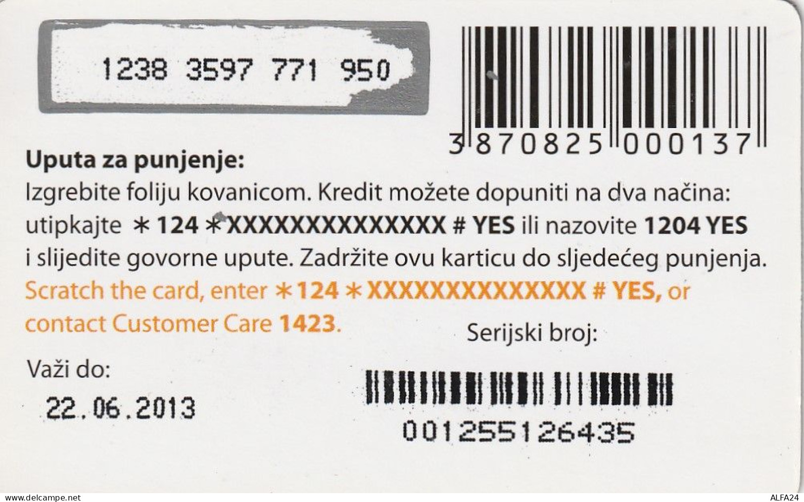 PREPAID PHONE CARD BOSNIA ERZEGOVINA  (CV4648 - Bosnië