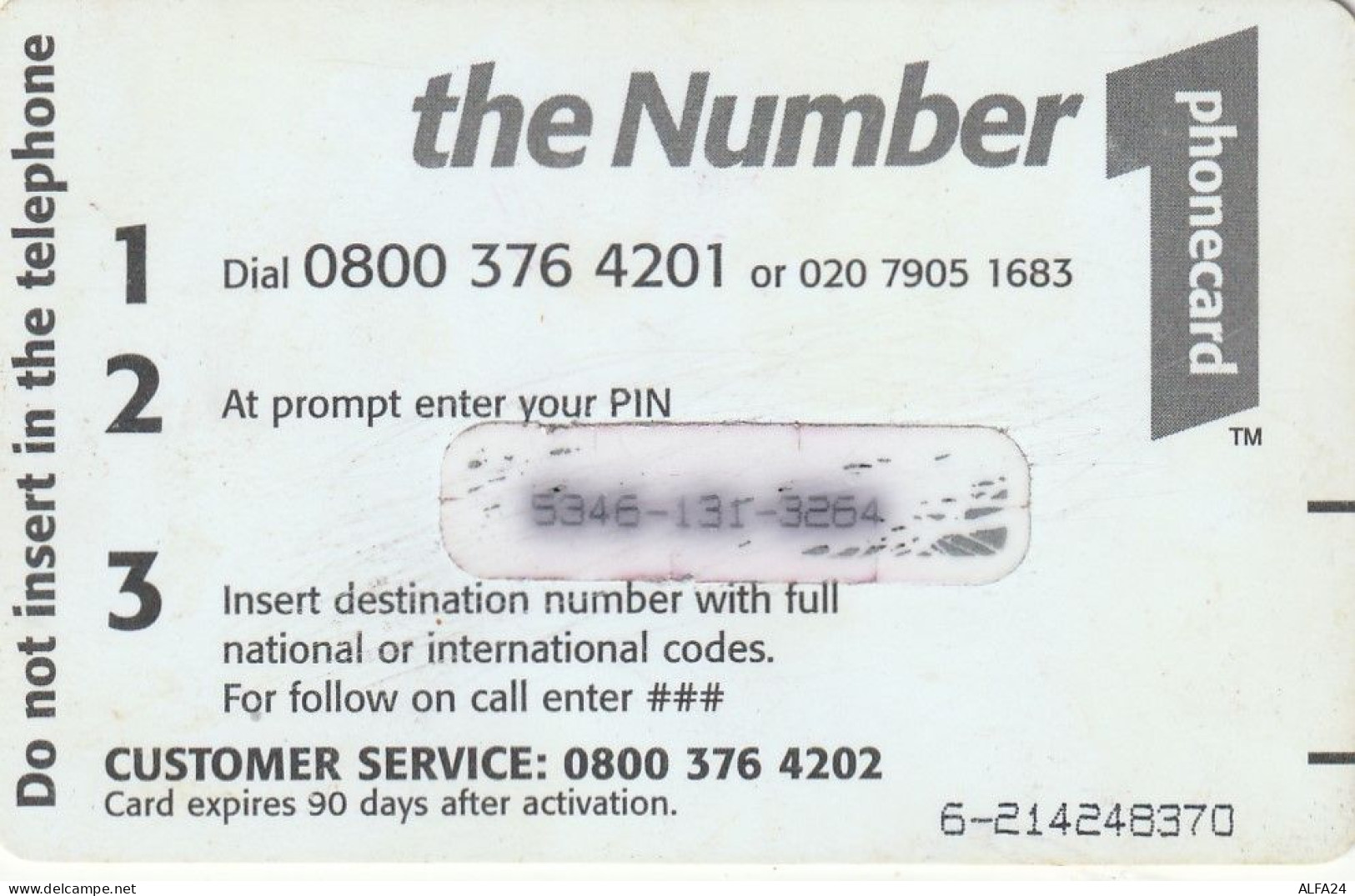 PREPAID PHONE CARD UK  (CV4396 - BT Schede Mondiali (Prepagate)