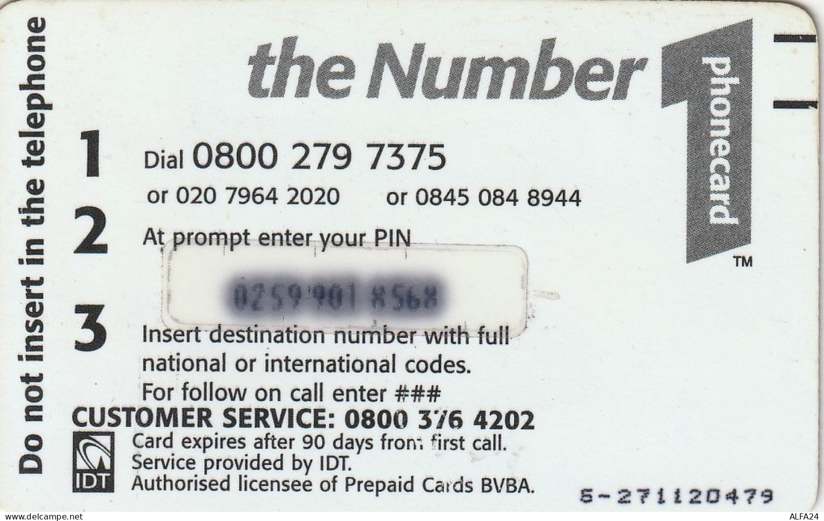 PREPAID PHONE CARD UK  (CV4395 - BT Kaarten Voor Hele Wereld (Vooraf Betaald)