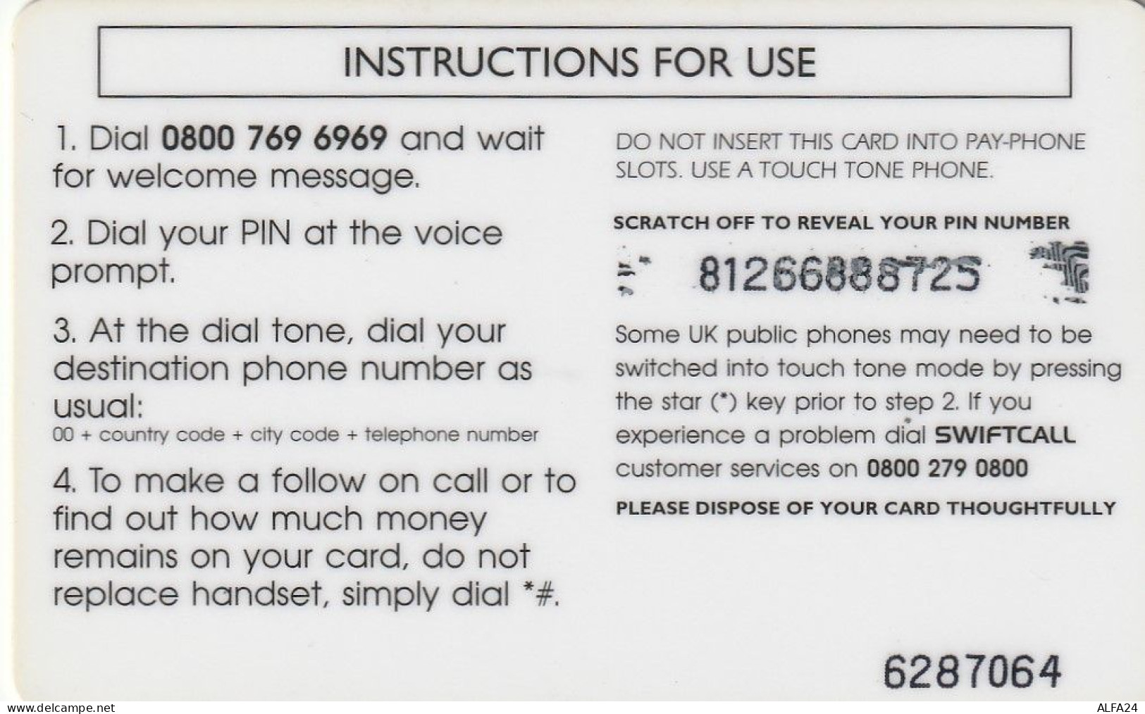 PREPAID PHONE CARD UK  (CV4390 - BT Global Cards (Prepaid)