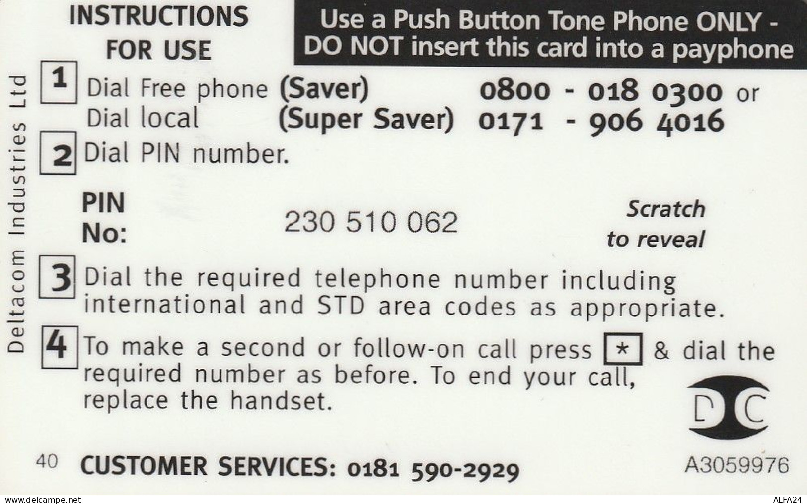 PREPAID PHONE CARD UK  (CV4381 - BT Global Cards (Prepaid)