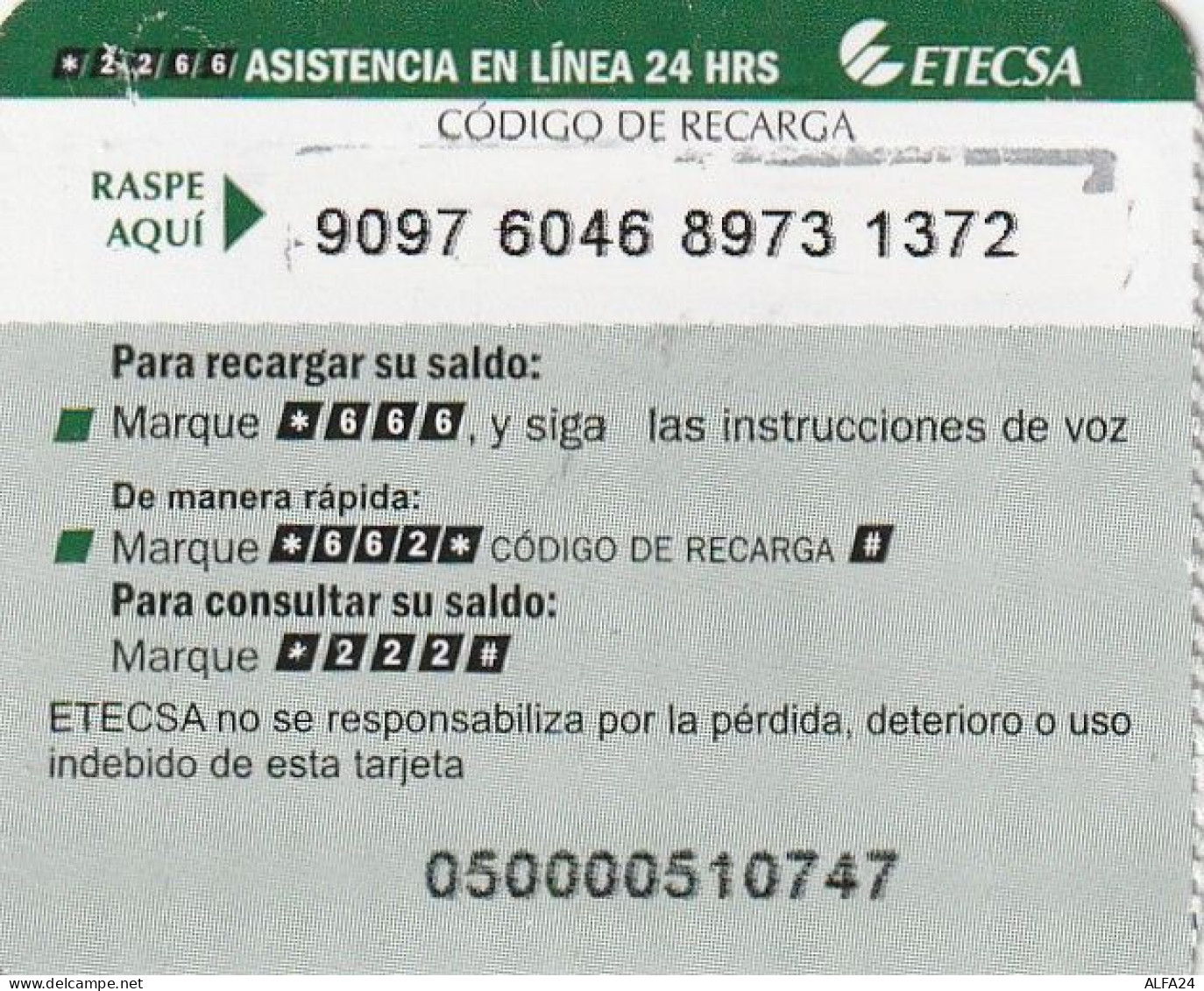 PREPAID PHONE CARD CUBA PICCOLO FORMATO (CV6465 - Cuba