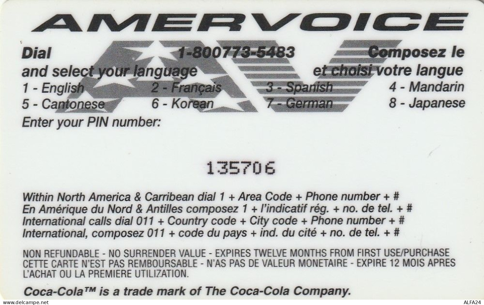 PREPAID PHONE CARD STATI UNITI COCA COLA (CV6232 - Lebensmittel