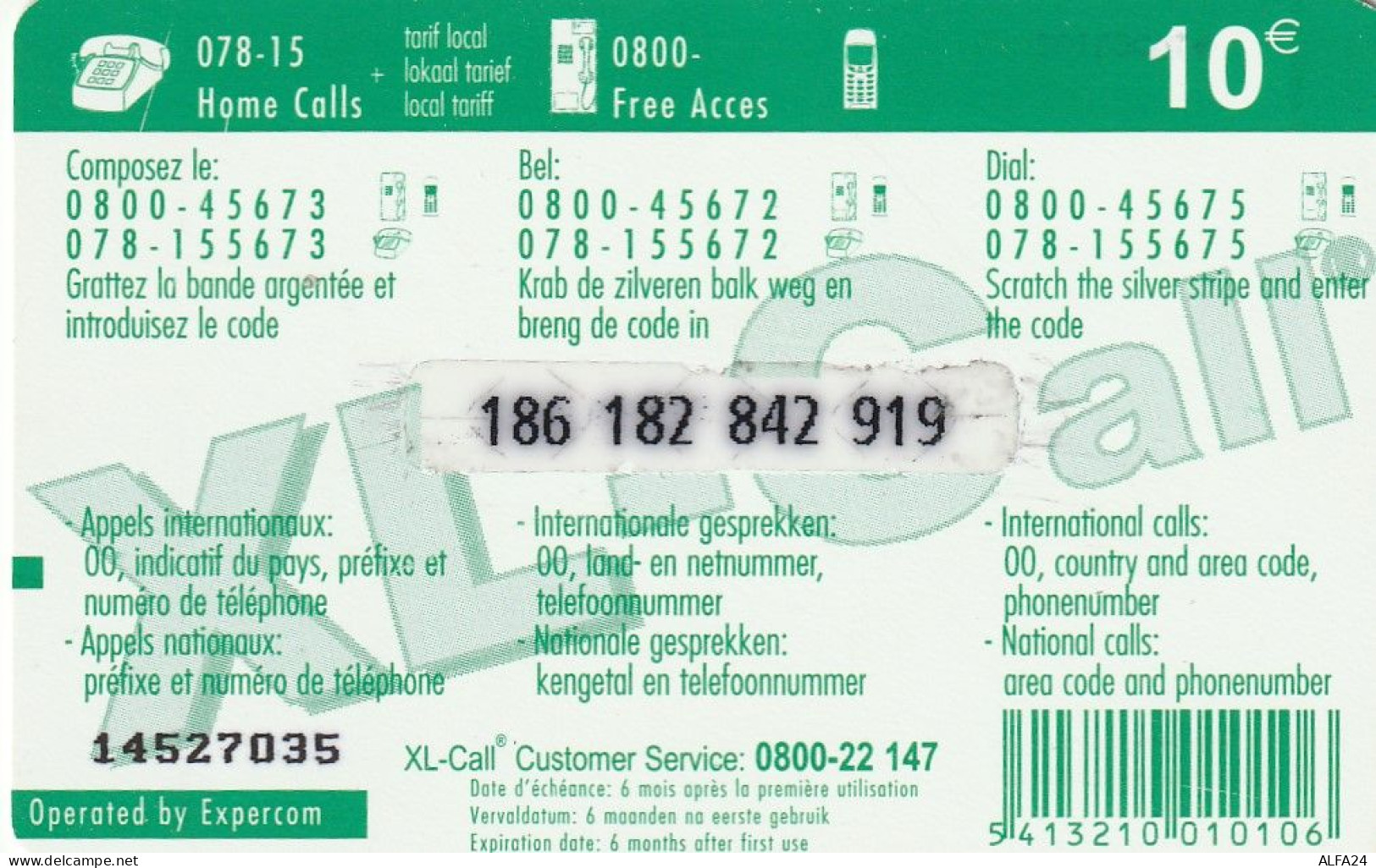 PREPAID PHONE CARD BELGIO  (CV6060 - GSM-Kaarten, Herlaadbaar & Voorafbetaald