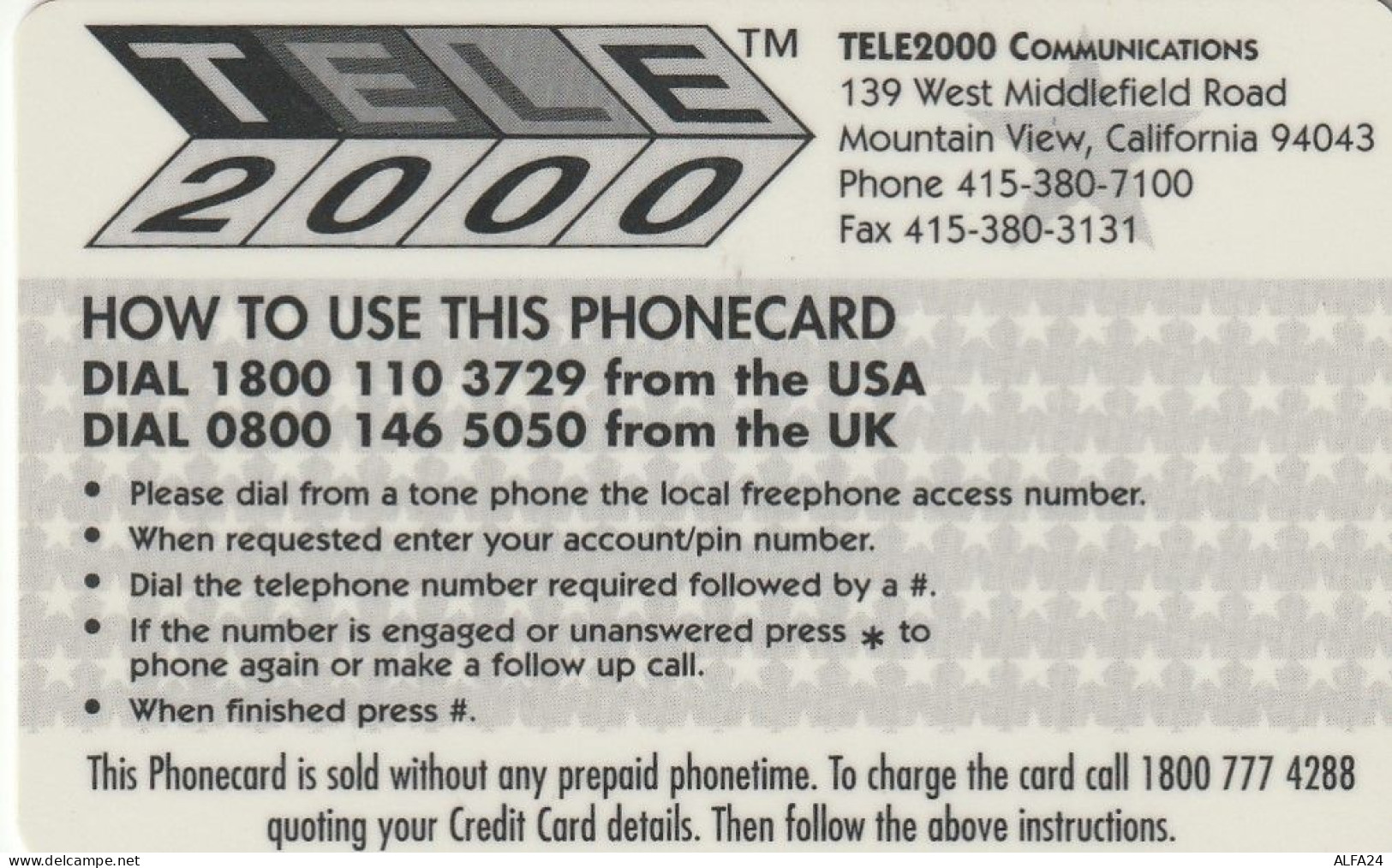 PREPAID PHONE CARD STATI UNITI DISNEY (CV5000 - Disney