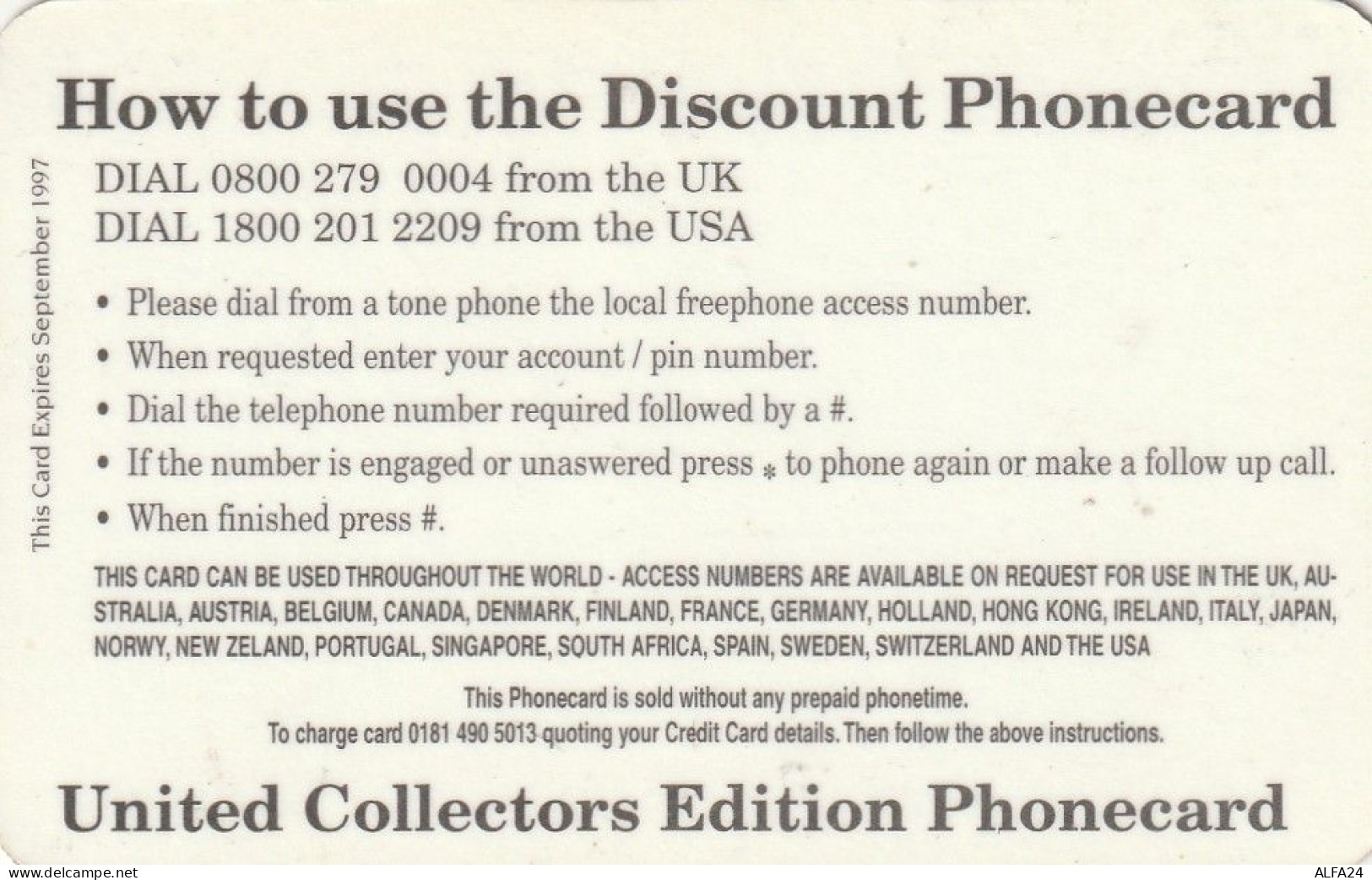 PREPAID PHONE CARD UK LADY DIANA (CV4958 - Personaggi