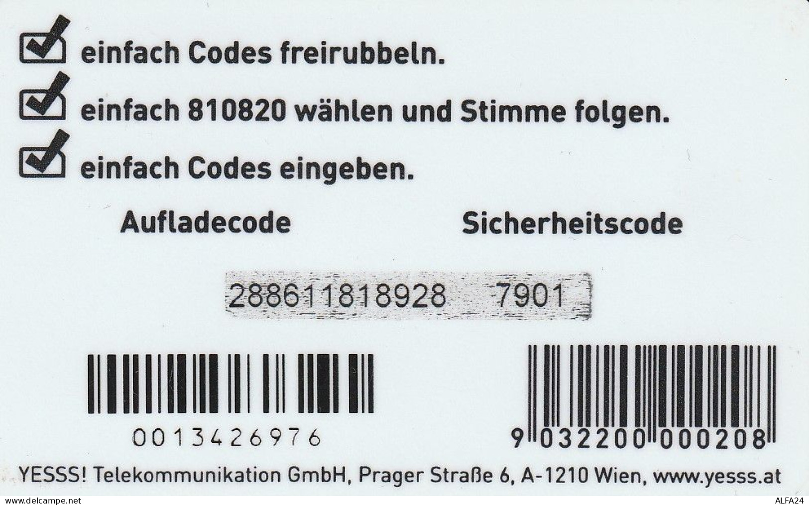 PREPAID PHONE CARD AUSTRIA  (CV3234 - Autriche