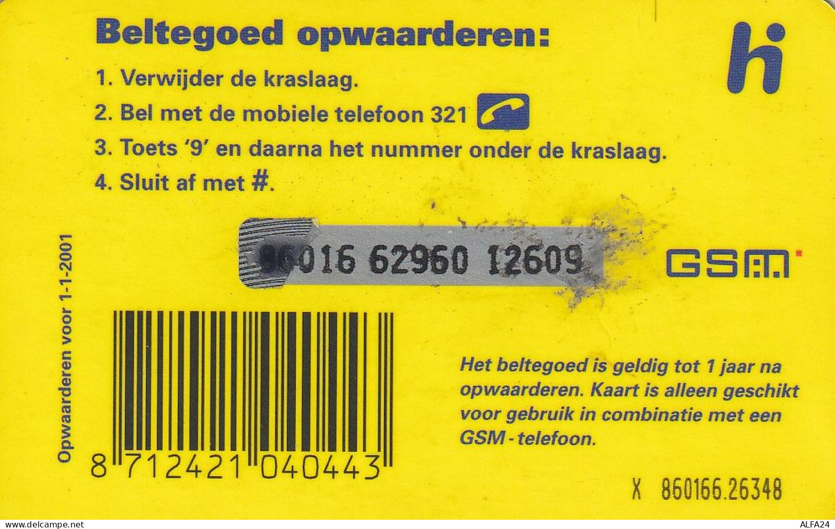 PREPAID PHONE CARD PAESI BASSI   (CV3191 - GSM-Kaarten, Bijvulling & Vooraf Betaalde