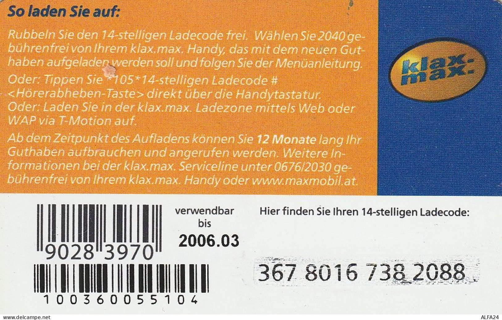 PREPAID PHONE CARD AUSTRIA  (CV3237 - Oesterreich