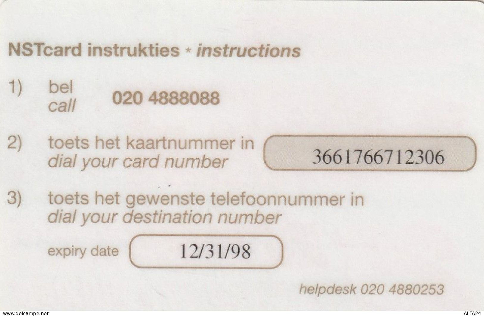 PREPAID PHONE CARD PAESI BASSI   (CV3182 - GSM-Kaarten, Bijvulling & Vooraf Betaalde